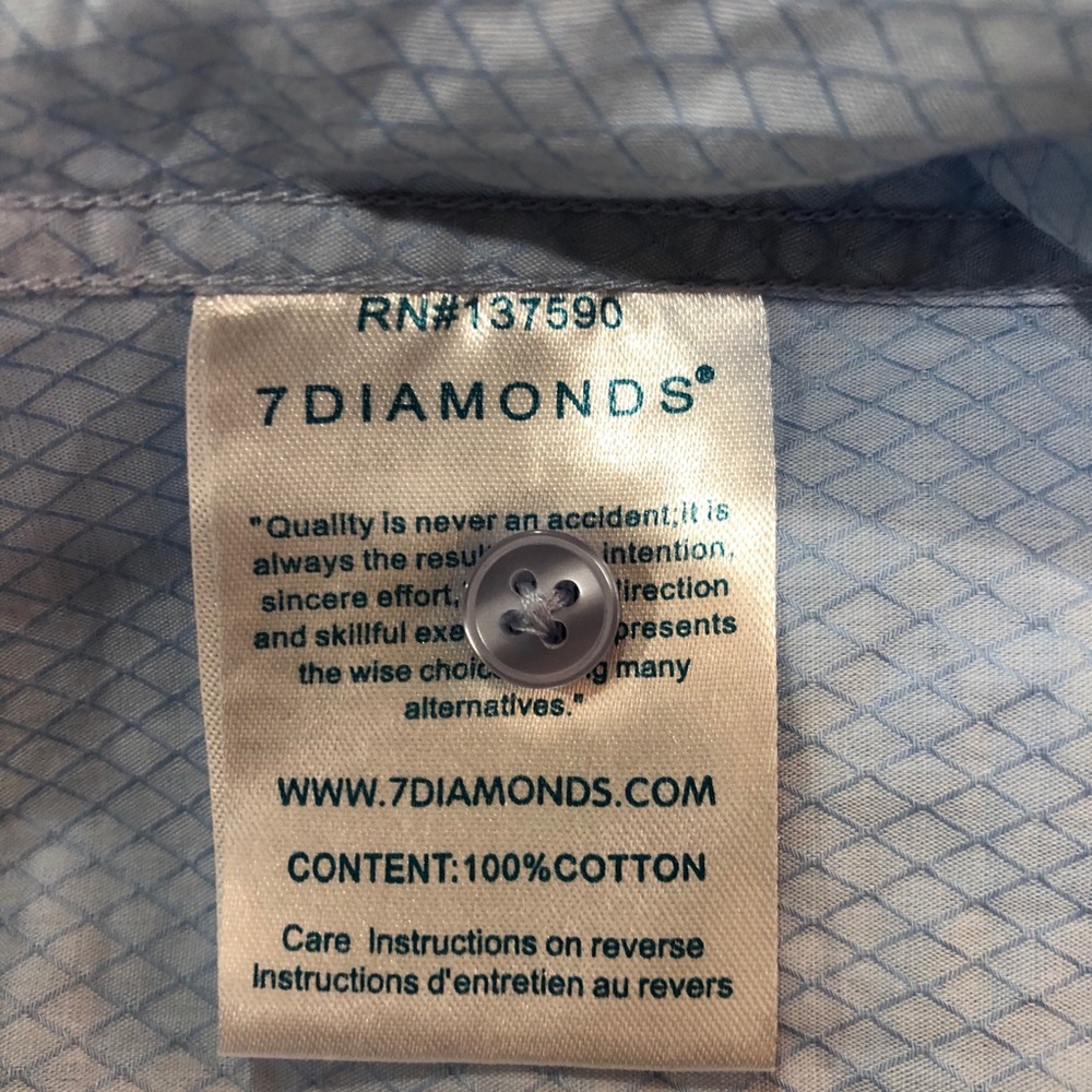 Euc 7 Diamonds Print Button Up - image 4
